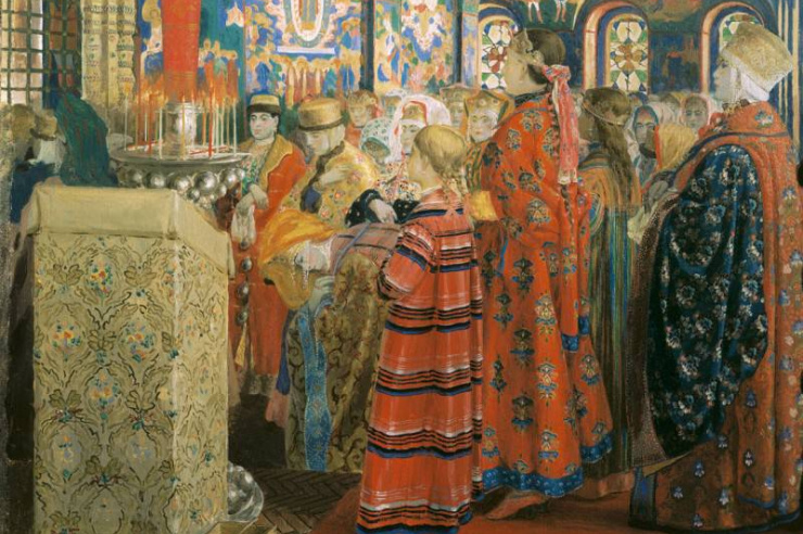 Русские женщины XVII столетия в церкви. Рябушкин А. П. 1899 г.
