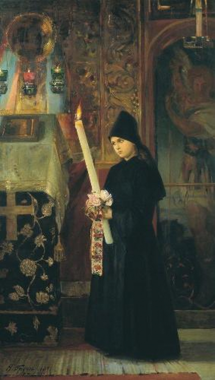 Свеченосица (В монастыре). Бруни Н.А. 1891 г.